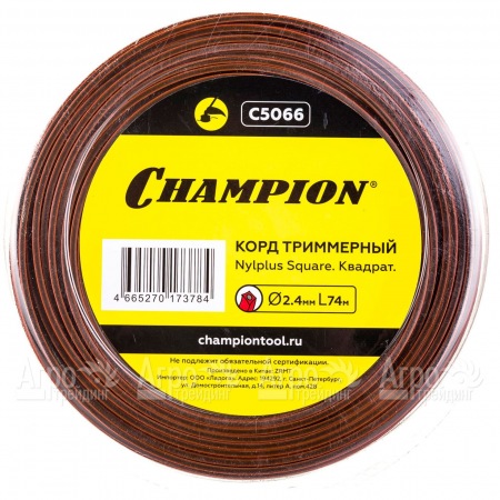 Корд триммерный Champion Nylplus Square 2.4мм, 74м (квадрат)+нож  в Челябинске