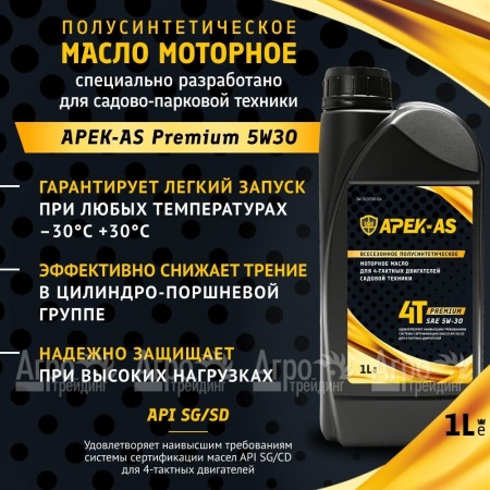 Масло моторное всесезонное полусинтетическое APEK-AS Premium 5W30 (1,0л.) для 4-х тактных двигателей в Челябинске