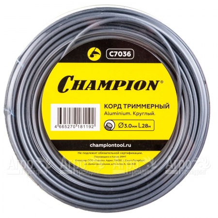 Корд триммерный Champion Aluminium 3.0мм, 28м (круглый)  в Челябинске