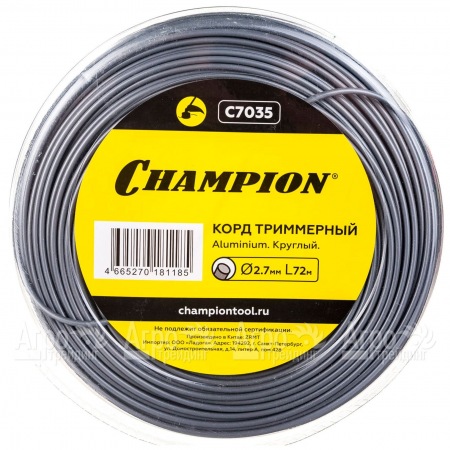 Корд триммерный Champion Aluminium 2.7мм, 72м (круглый)+нож  в Челябинске