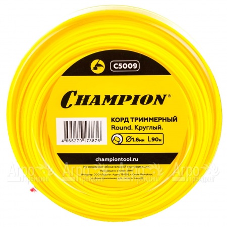 Корд триммерный Champion Round 1.6мм, 90м (круглый)  в Челябинске