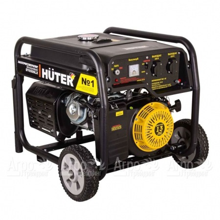 Бензиновый генератор Huter DY6500LX 5.0 кВт с колёсами и аккумулятором в Челябинске