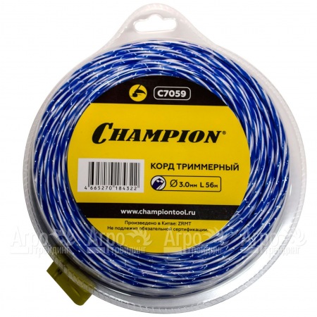 Корд триммерный Champion Sky-cutter 3.0мм, 56м (витой квадрат)+нож  в Челябинске