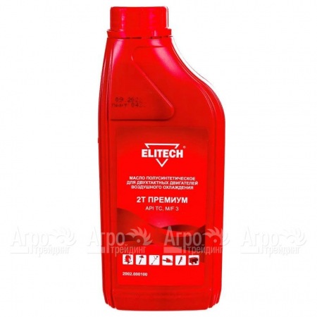 Масло моторное полусинтетическое Elitech 2002.000100 API TC, M/F 3 1 л для 2-х тактных двигателей  в Челябинске