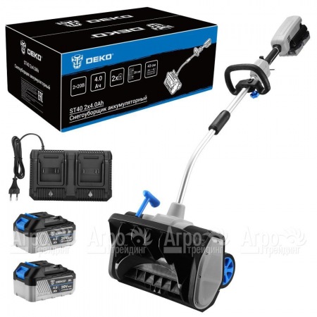 Снегоуборщик аккумуляторный DEKO ST40 2х4 Ач в Челябинске