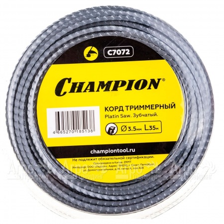 Корд триммерный Champion Platin Saw 3.5мм, 35м (зубчатый)+нож  в Челябинске
