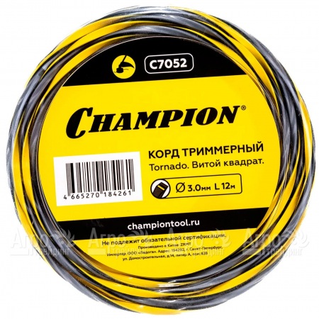 Корд триммерный Champion Tornado 3.0мм, 12м (витой квадрат)  в Челябинске