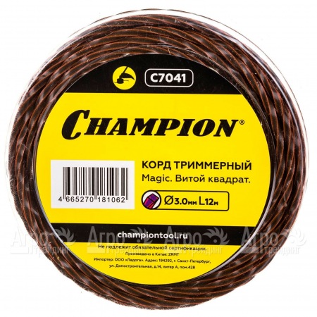 Корд триммерный Champion Magic 3мм, 12м (витой квадрат)  в Челябинске