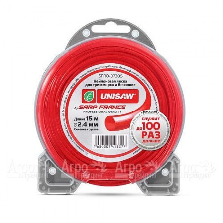 Леска триммерная 2.4 мм 15 м круглая Unisaw в Челябинске
