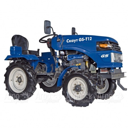 Многофункциональный минитрактор Garden Scout (Скаут) T-12DIF + фреза + двухкорпусный плуг в Челябинске