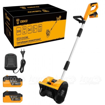 Снегоуборщик аккумуляторный DEKO ST21V 2х5 Ач в Челябинске