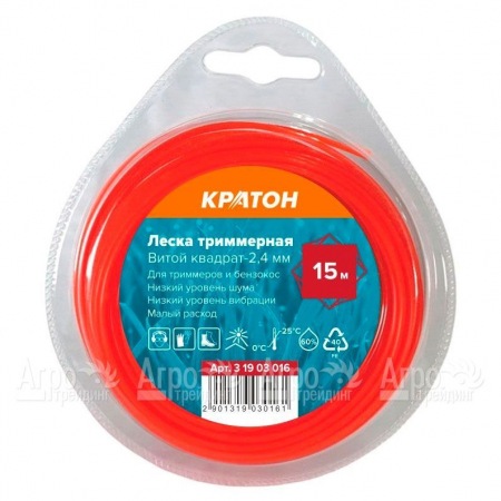 Леска триммерная Кратон Витой квадрат-2.4 мм в Челябинске