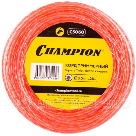Корд триммерный Champion Square Twist Duo 3.0мм, 28м (витой квадрат)  в Челябинске