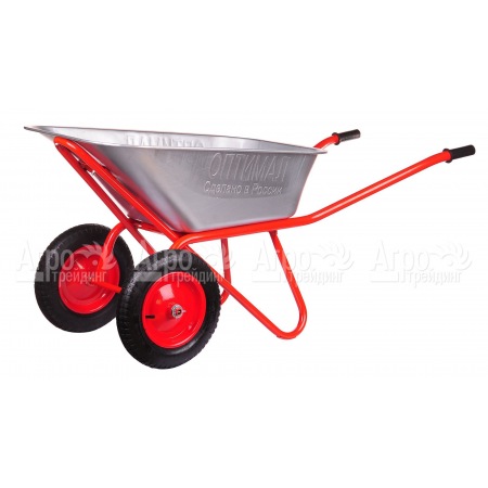 Строительная тачка Оптимал двуколесная 110 л красная в Челябинске