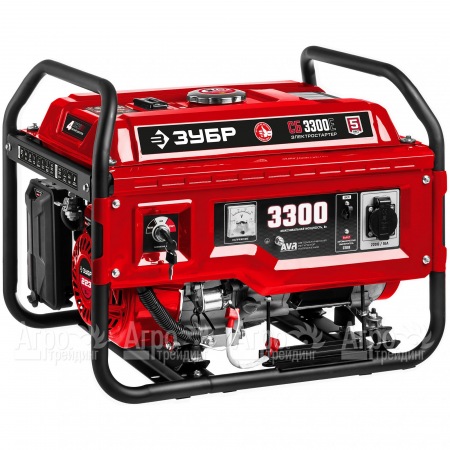 Бензогенератор Зубр СБ-3300Е 3.3 кВт с электростартером в Челябинске