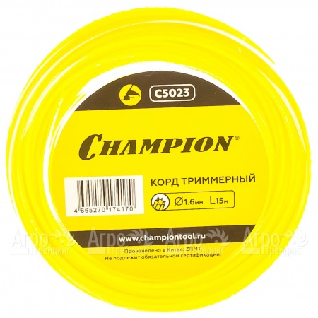 Корд триммерный Champion Star 1.6мм, 15м (звезда) в Челябинске