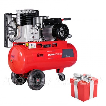 Компрессор ременной одноступенчатый Fubag B4000B/100 СМ3 + катушка со шлангом  в Челябинске