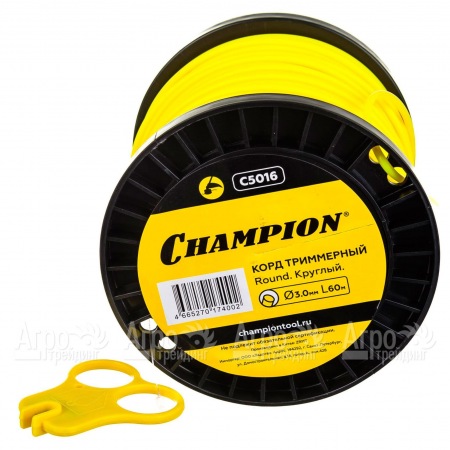 Корд триммерный Champion Round 3.0мм, 60м (круглый)+нож  в Челябинске