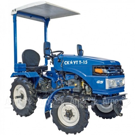Многофункциональный минитрактор Garden Scout (Скаут) T-15DIF VT + почвофреза + двухкопрусный плуг + навес в Челябинске