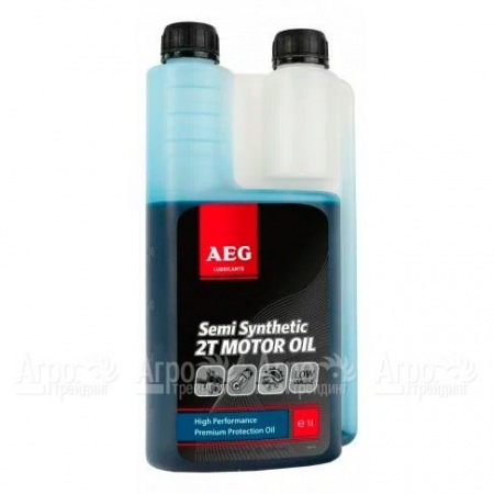 Масло п/с с дозатором AEG Semi Synthetic 2T Motor Oil API TC 1 л для 2-х тактных двигателей  в Челябинске