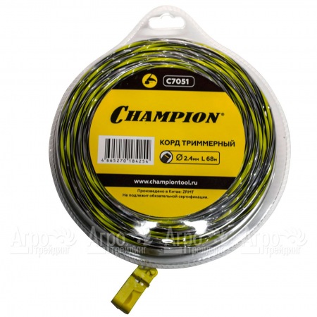 Корд триммерный Champion Tornado 2.4мм, 68м (витой квадрат)+нож  в Челябинске