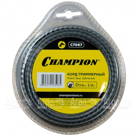 Корд триммерный Champion Platin Saw 3.0мм, 12м (зубчатый)  в Челябинске