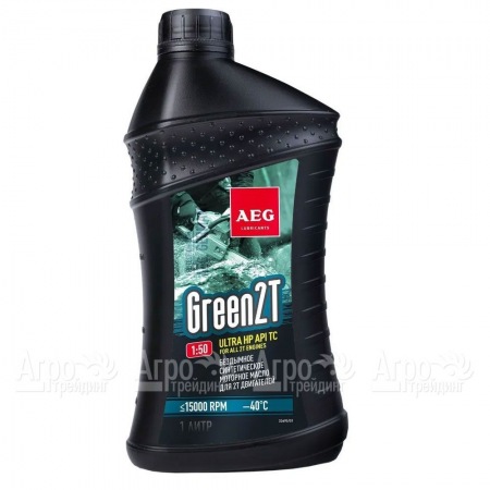Масло синтетическое AEG Green HP 2T Motor Oil API TC 1 л для 2-х тактных двигателей  в Челябинске