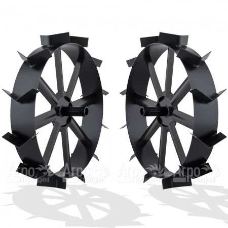 Грунтозацепы ширина 100 мм, диаметр 360 мм, диаметр вала 25 мм, протектор ёлочка для использования с окучником  в Челябинске