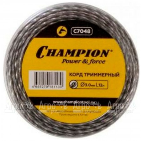 Корд триммерный Champion Tri-twist 3.0мм, 12м (витой треугольник)  в Челябинске